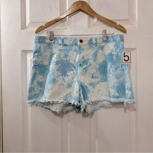 Style B Jean Denim Tie Dye Shorts Cut Off Blue White Size XL